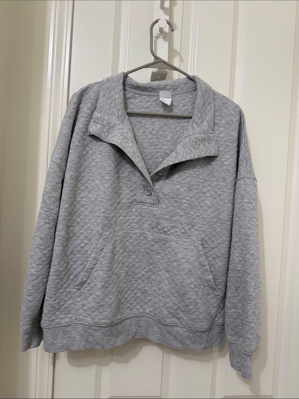 stars above Quilted Gray Pullover Sweatshirt